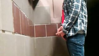Spying on guys pissing and masturbating in public toilets