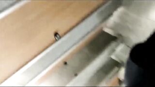 Caught a guy showing his cock and masturbating at a urinal
