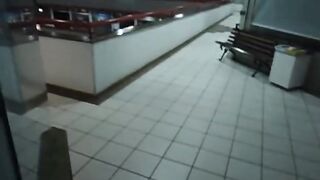 masturbating while walking around the mall
