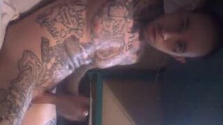 Cute tatooed latin thug doing a solo show