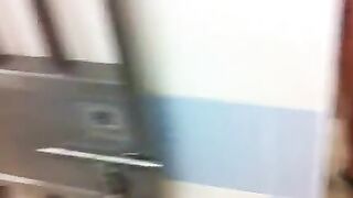 Masturbating at the beach changing room