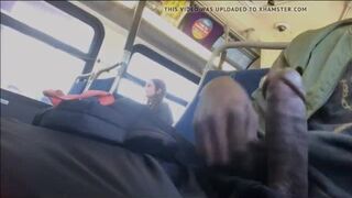 Black homeless masturbates on a public bus