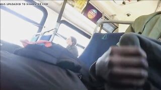 Black homeless masturbates on a public bus