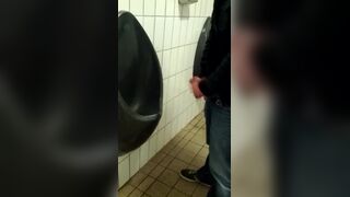 Friend filming me jerking off in public toilet