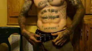 Tattooed stud does a solo show