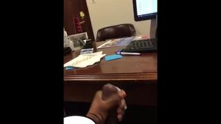 Jerking off on my boss's desk