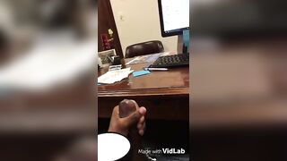 Jerking off on my boss's desk