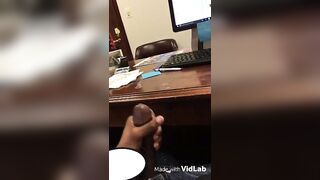 Jerking off on my boss's desk