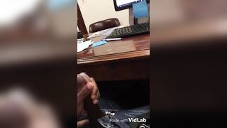 Jerking off on my boss's desk