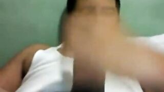 Horny nicaraguan guy stroking his cock in front of the webcam