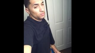 Cute light skin dude stroking his tasty cock solo